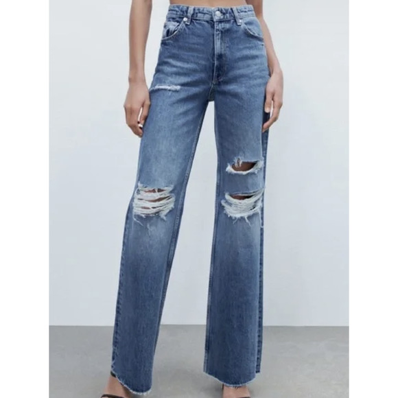 Zara Jeans Zara High Rise Full Length Wide Leg Jeans 4 Nwt Poshmark